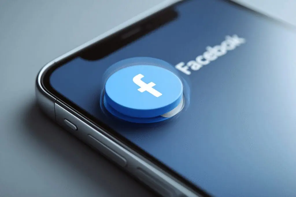 Ikona Facebook aplikacije na pametnom telefonu s velikim prozirnim simbolom za pauzu preko nje što simbolizira privremenu deaktivaciju