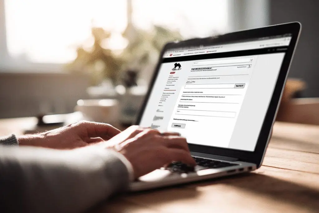 Prikaz registracijske stranice Njuškala na laptopu s osobom koja upisuje podatke za otvaranje korisničkog računa