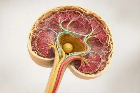 Anatomska ilustracija ciste na jajniku