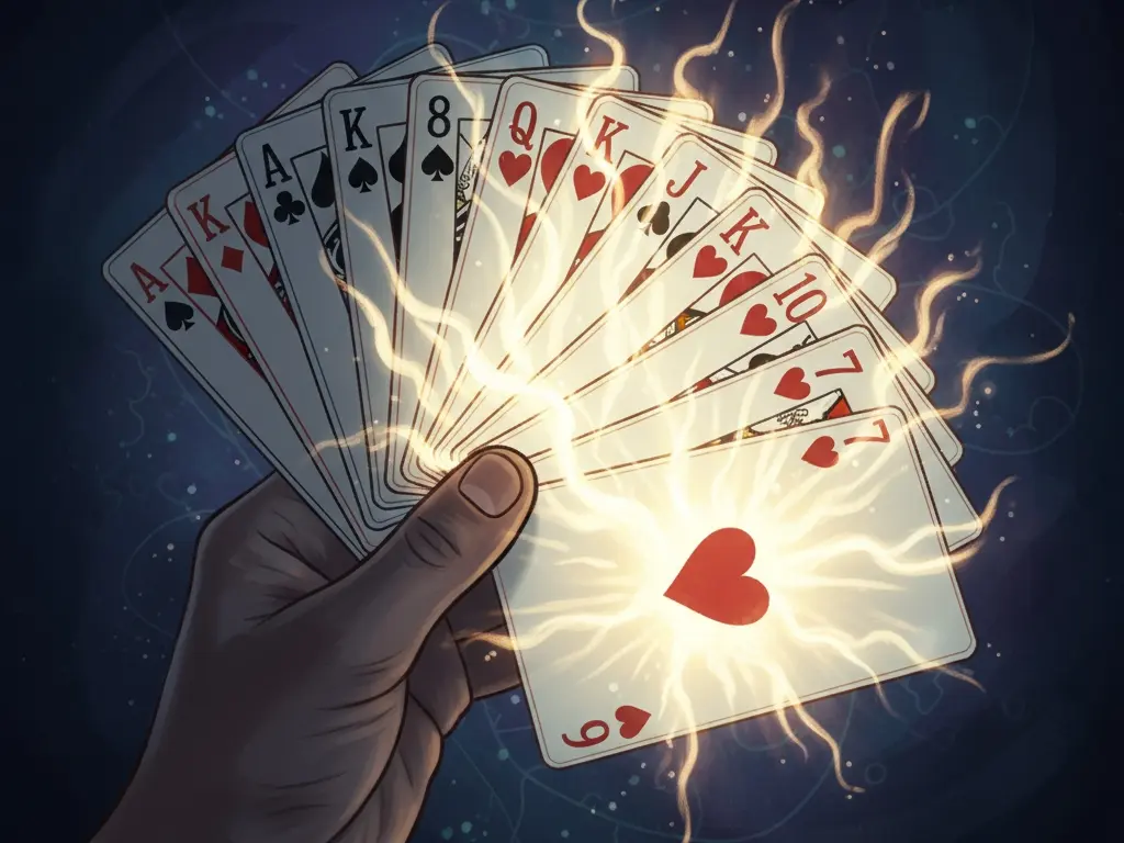 ilustracija karata za belu gdje je boja srca adut posebno istaknuta i svijetli prikazujući njezinu važnost u igri ilustracija karata za belu gdje je boja srca adut posebno istaknuta i svijetli prikazujući njezinu važnost u igri