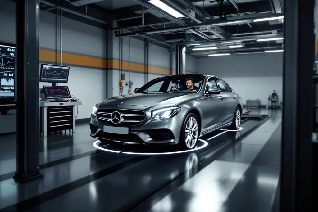 automobil na valjcima tijekom provjere kočnica što je ključan dio za tehnički pregled automobil na valjcima tijekom provjere kočnica što je ključan dio za tehnički pregled
