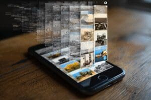 Ekran mobitela prikazuje kako izbrisana izblijedjela fotografija ponovno postaje vidljiva simbolizirajući uspješan povratak slika
