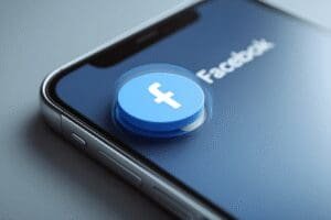 Ikona Facebook aplikacije na pametnom telefonu s velikim prozirnim simbolom za pauzu preko nje što simbolizira privremenu deaktivaciju