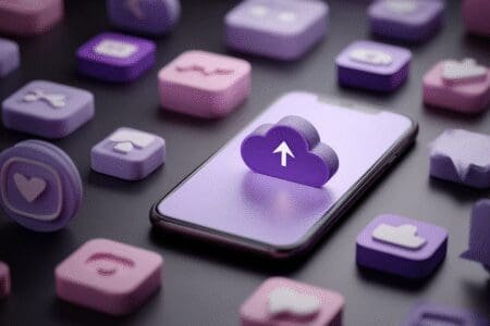 Ikona oblaka iz koje se poruke i slike preuzimaju u Viber aplikaciju na mobitelu prikazujući uspješno vraćanje sigurnosne kopije
