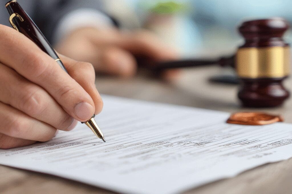 Osoba ispunjava službeni zahtjev za stolom što predstavlja legalni postupak za dobivanje osobnih podataka poput OIB-a