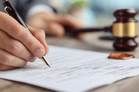 Osoba ispunjava službeni zahtjev za stolom što predstavlja legalni postupak za dobivanje osobnih podataka poput OIB-a