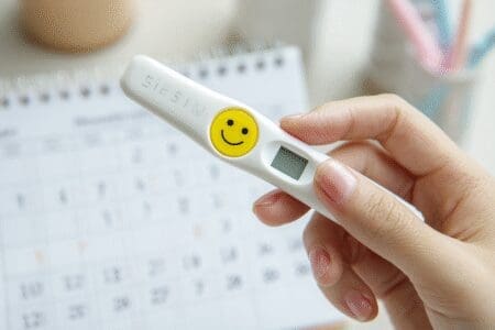 Kako Znati kad su Plodni Dani – Simptomi Ovulacija Test Digitalni ovulacijski test s pozitivnim rezultatom koji pomaže kako znati kad su plodni dani prepoznavanjem simptoma