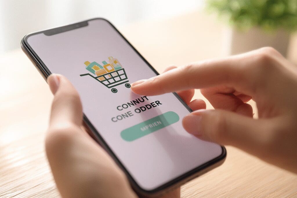 Potvrda narudžbe na mobitelu kao vizualni vodič za često postavljana pitanja za kako naručiti Farmasi proizvode