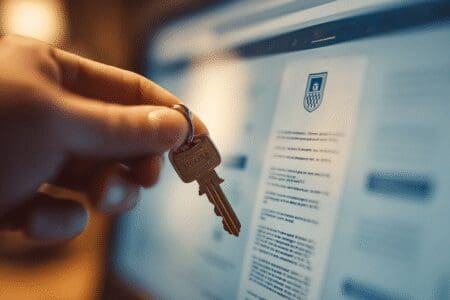 Ključ s hrvatskim grbom otključava digitalni trezor kao vodič za kako provjeriti braniteljske dionice