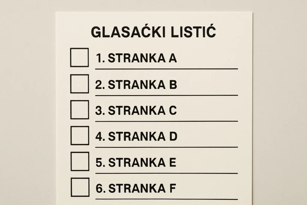kako izgleda glasački listić