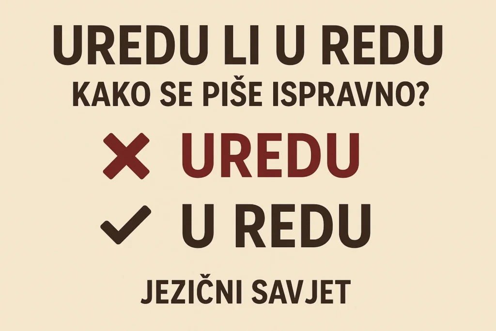 uredu ili u redu kako se piše ispravno