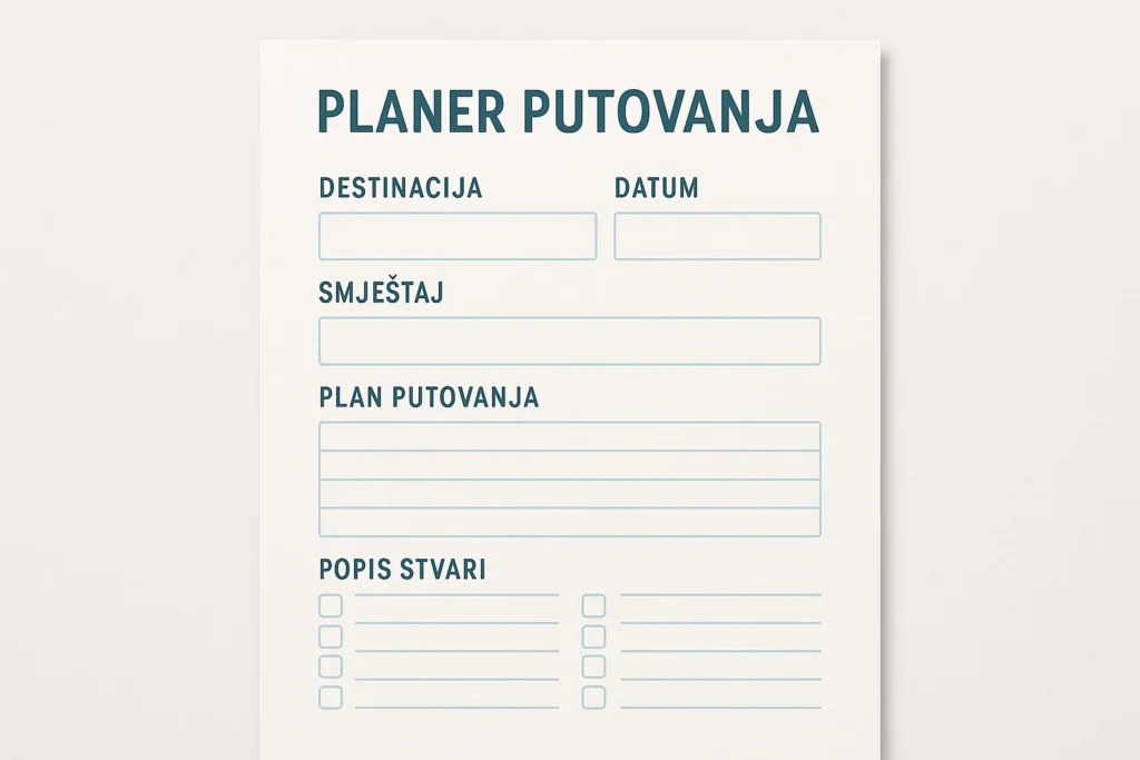 planer putovanja